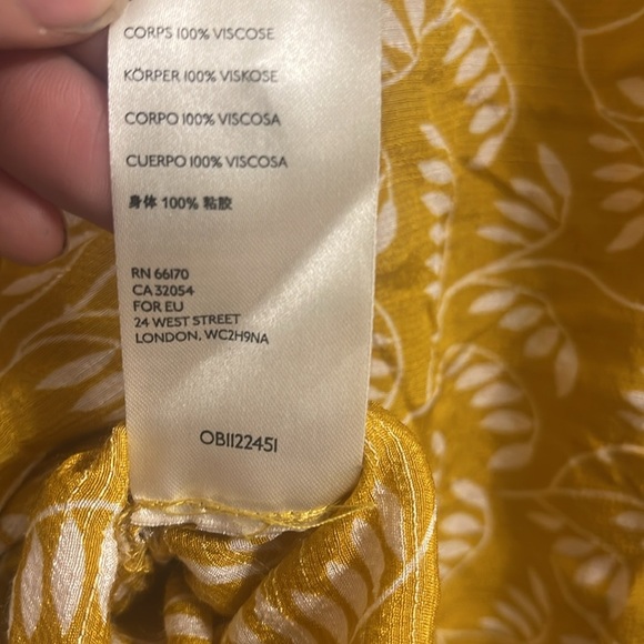 Maeve by Anthropologie Letizia Top xS Capri Stripe Balloon Sleeve Mustard Yellow - Picture 6 of 6